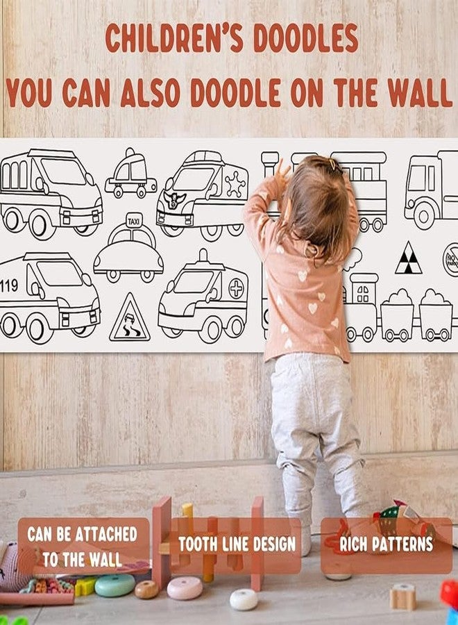 Stadash Coloring Paper Roll for Toddlers 30x300 CM - Kids Art Paper Roll for Drawing, Painting, and Coloring, Creative Activity Poster for Wall or Floor, Gift for Kids (Mix Design) - Image 4